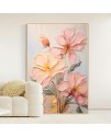 奶油風 花卉 晶瓷面掛畫 裝飾掛畫連鋁畫框 80X120CM